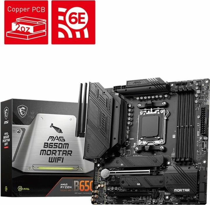 Image du produit MSI MAG B650M Mortar WIFI (AM5, AMD B650, mATX)