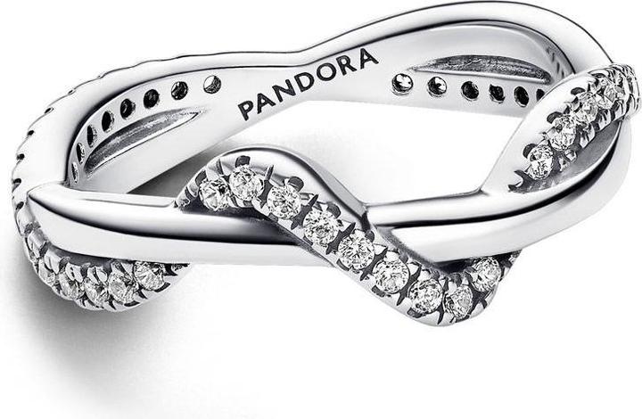 Produktbild Pandora Funkelnde Verschlungene Welle Ring (48, 925 Silber)