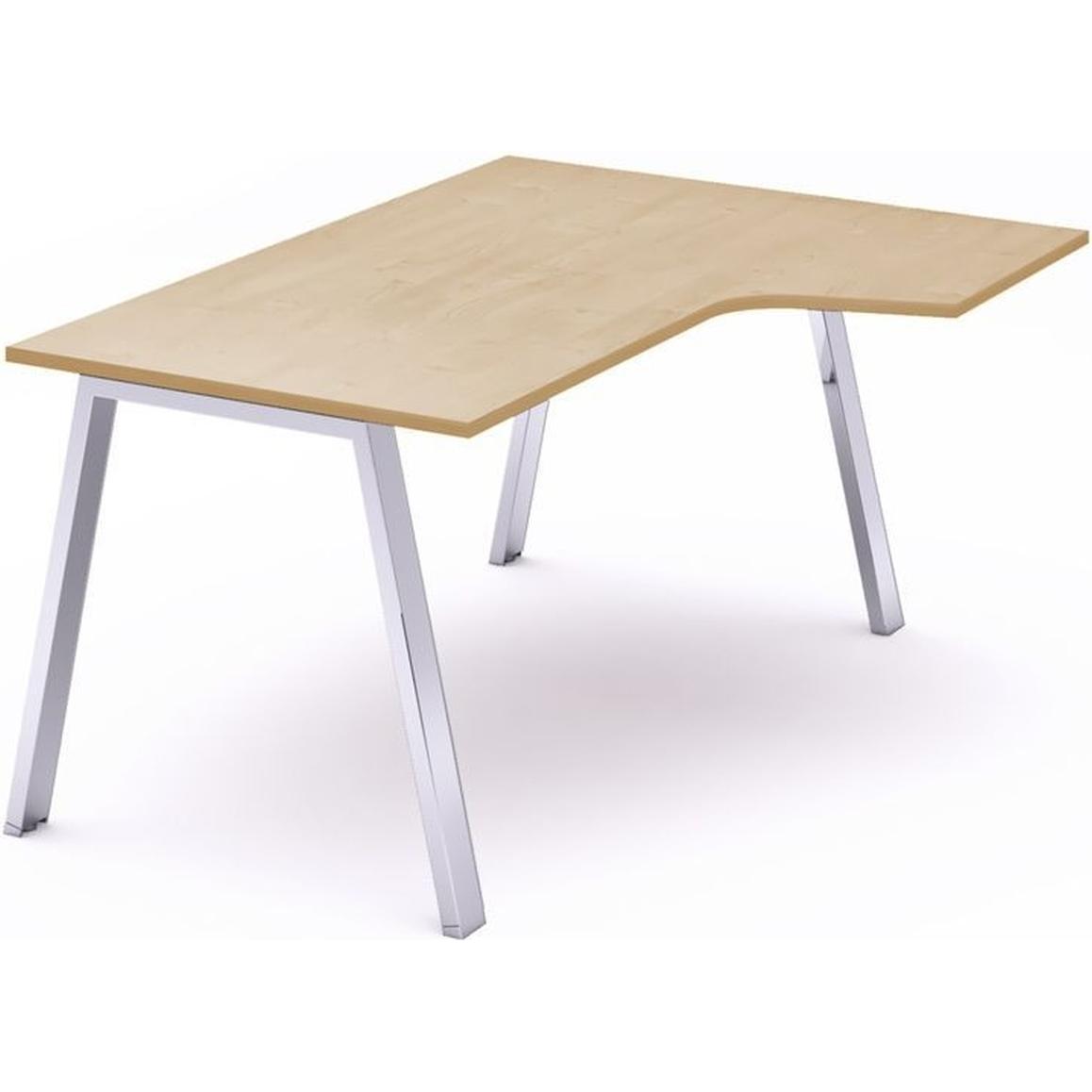 Rocada, Schreibtisch, Schreibtisch Blanca L-Form rechts BxTxH 160x120x73cm Gestell verchromt Platte Melamin buche