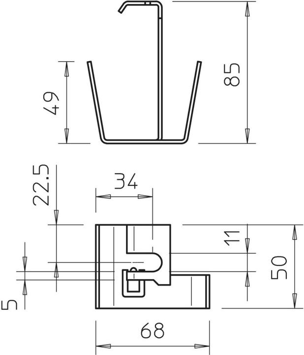 Produktbild OBO Bettermann MAH LTR FS Mittenabhängung 50x70x85f.Leuchtenträgerrinne 6358810