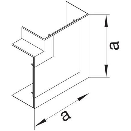 Thumbnail - Hager, Leitungsführung, TEH BR651305H9010 Flachwinkel schnittk. halogenfrei BR 65x130mm Oberteil 80mm re