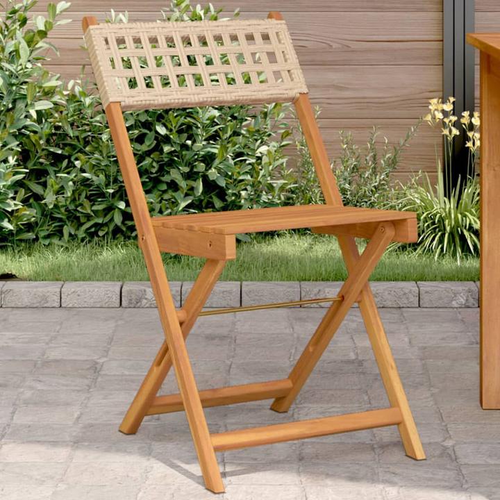 Image du produit VidaXL Chaises de bistrot 2 pcs. Acacia et poly rotin