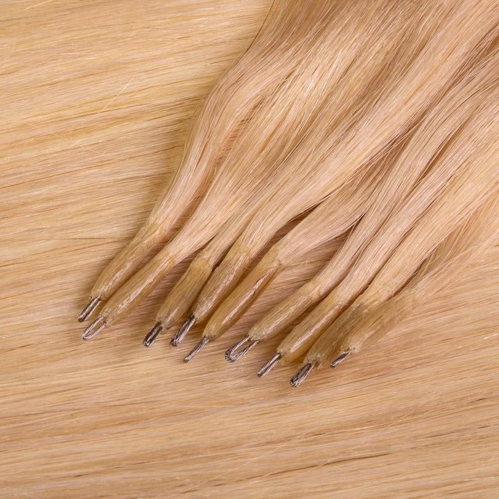 Actual product image Hair2heart Premium nanoring Real Hair Extensions Smooth 100 Strands 1g 60cm Honey Blonde (Honey blonde, 60 cm)