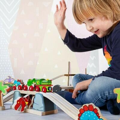 Produktbild Bigjigs Traktor und mit Heuwagen