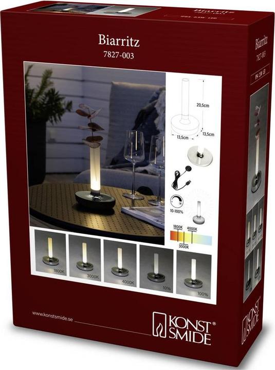 Produktbild Konstsmide Akku-LED Vase Biarritz Silver Indoor/Outdoor 7827-003