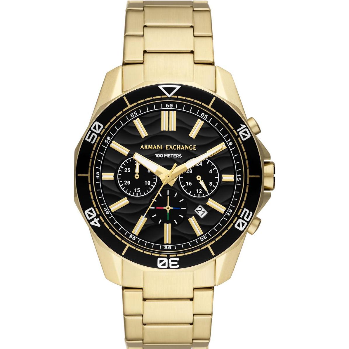 Armani Exchange, Armbanduhr, Spencer, Gold, (Chronograph, 44 mm)