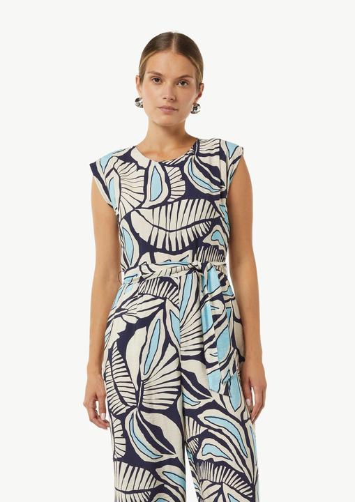 Produktbild Comma Overall Gemusterter Overall mit Bindegürtel und Faltendetails (38)