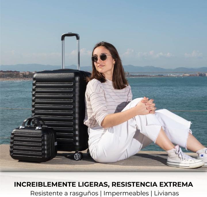 Immagine prodotto Numada Set di valigie, 3 pezzi, nero (60 l)