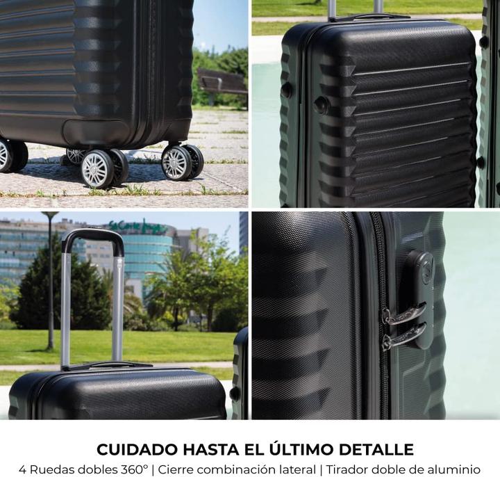 Immagine prodotto Numada Set di valigie, 3 pezzi, nero (60 l)