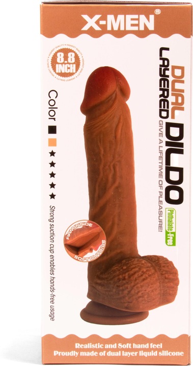 Productafbeelding Wicked X-MEN 8,8 Inch Dubbel Gelaagde Dildo Bruin