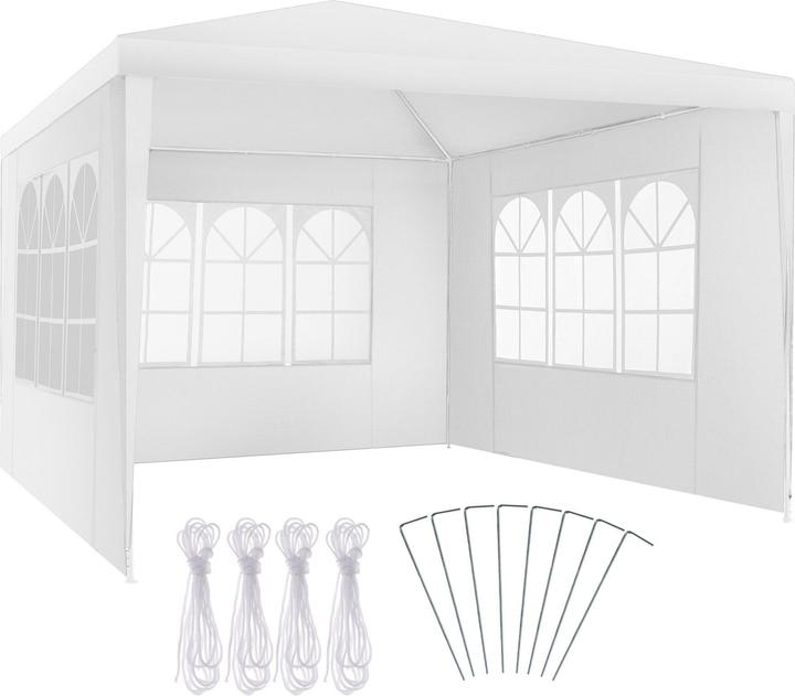 tectake Pavillon Barinas mit 3 Seitenteilen, wasserdicht, 3x3m (300 cm, 300 cm)