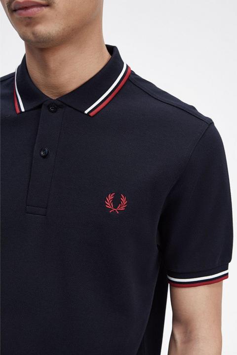 Produktbild Fred Perry Twin Tipped Polo Shirt Short Sleeve Navy (S)