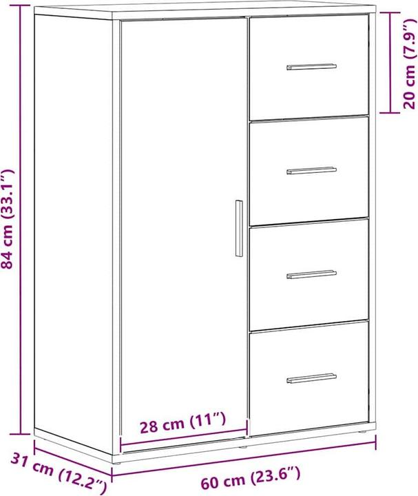 Immagine prodotto vidaXL Credenza (60 x 31 x 84 cm)
