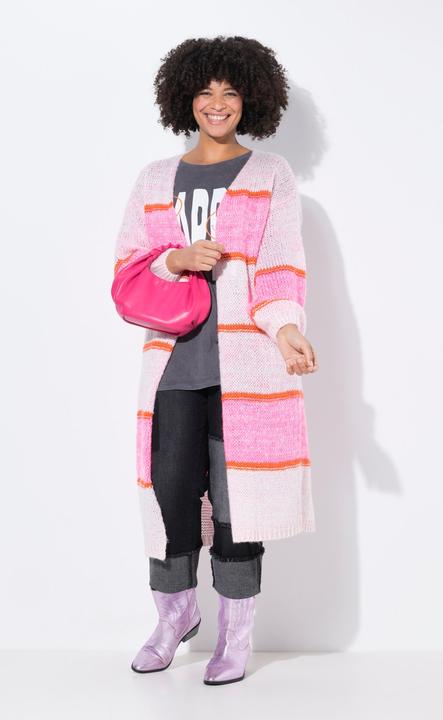 Actual product image Angel of Style Strickjacke, lang, Neonstreifen, offene Form (50, 52)