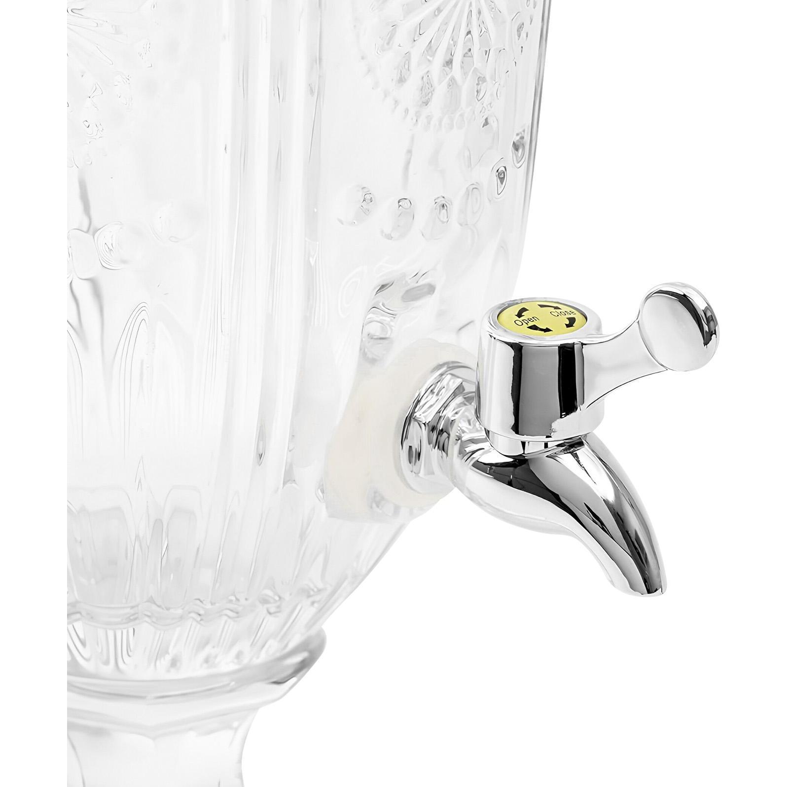 Glassware Transparent Glas-Saftbrunnen Mit Wasserhahn 3L, Getränkespender,