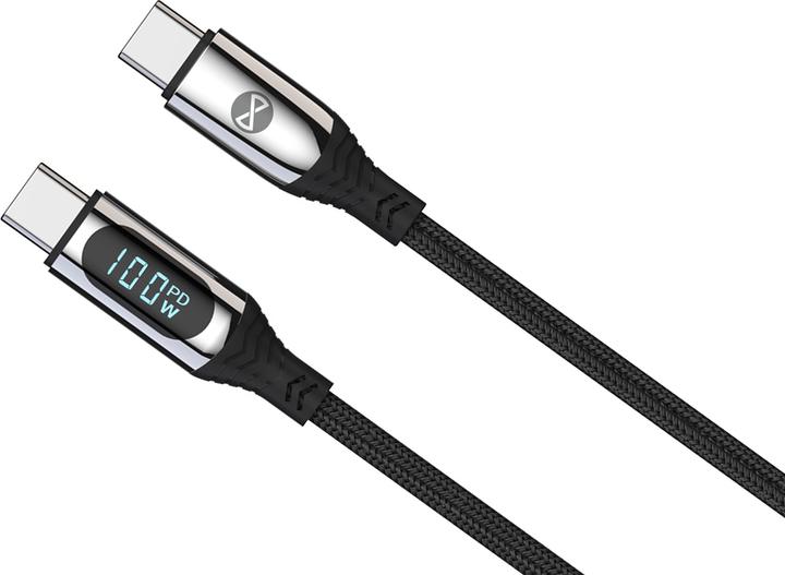 Image du produit Forever Câble LCD USB-C - USB-C 1,0 m 100W noir (1 m, USB 3.2 Gen 1, 100 W)