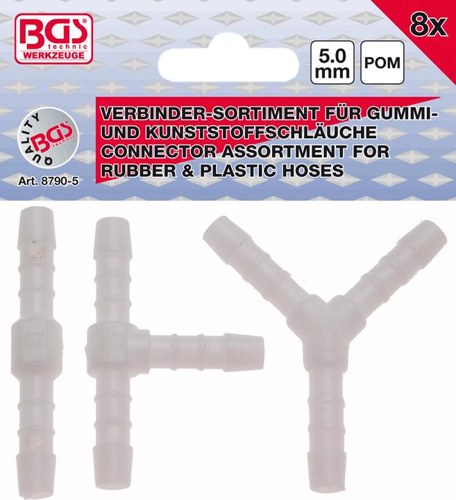 Actual product image BGS Hose Connector Assortment Fuel Resistant 5 mm 8 pcs. (5 mm)