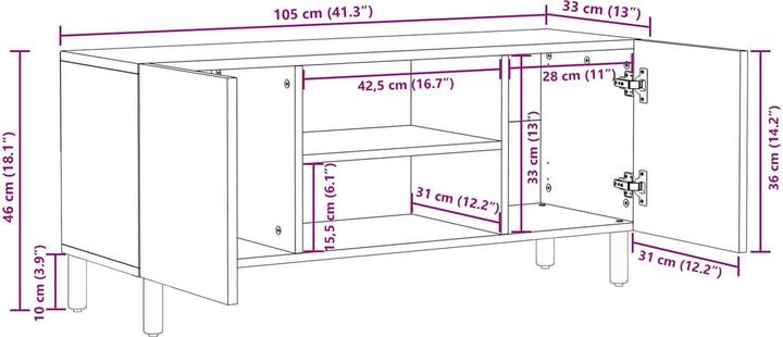 Produktbild vidaXL TV-Schränk (33 x 105 x 46 cm)