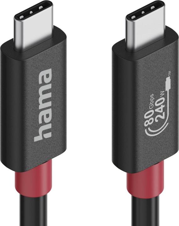 Immagine prodotto Hama USB-C-Kabel, E-Marker, USB4 Gen4, 80 Gbit/s, 5 A, 240 W, 1,00 m (1 m, 240 W)