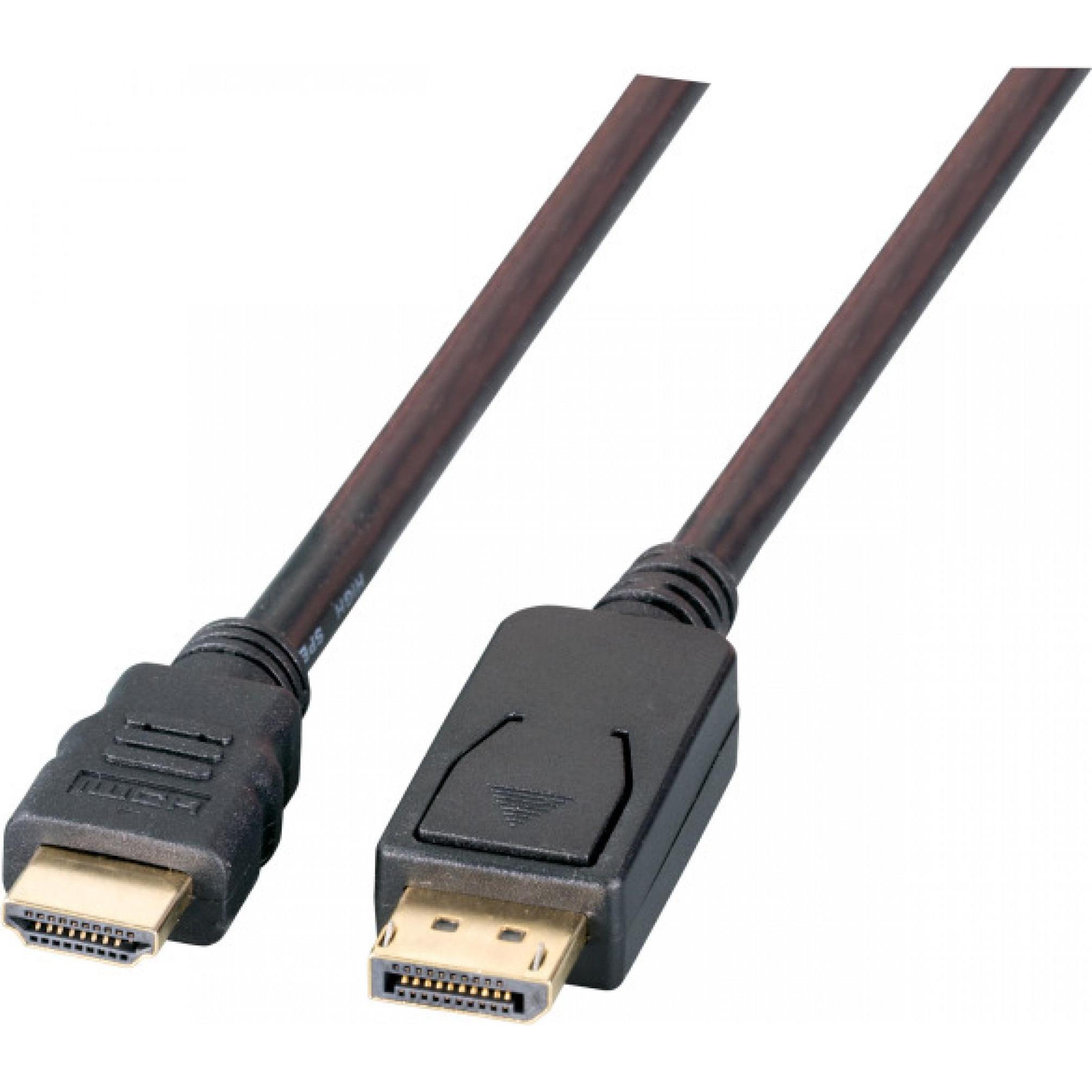 EFB Elektronik DisplayPort/HDMI Kabel 4K60Hz A-A St-St, 5m, schwarz DisplayPort auf HDMI+ Adapterkabel mit einseiti (5 m...