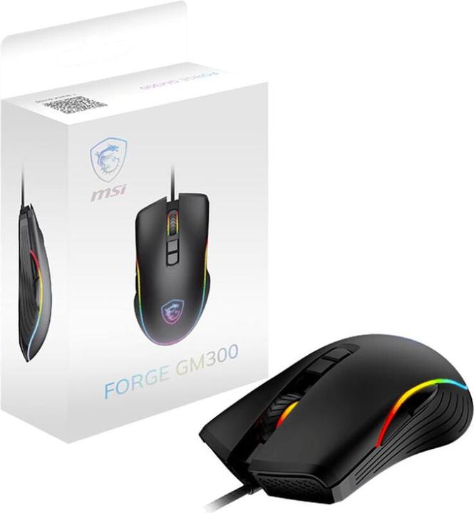 Actual product image MSI Clutch GM300 Gaming Mouse, Black, USB (Cable)