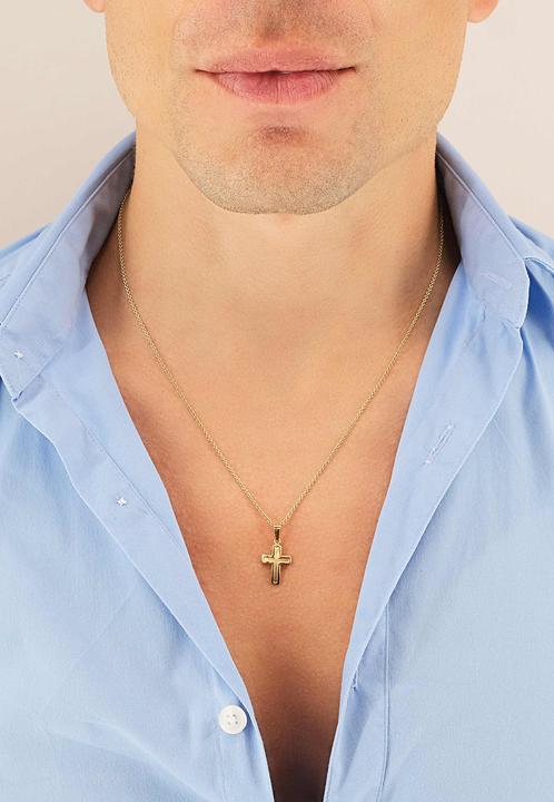 Image du produit Muau Pendant cross or jaune 750, 21x11mm (Or jaune)