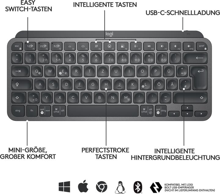 Actual product image Logitech MX Keys Mini (Germany, Wireless)