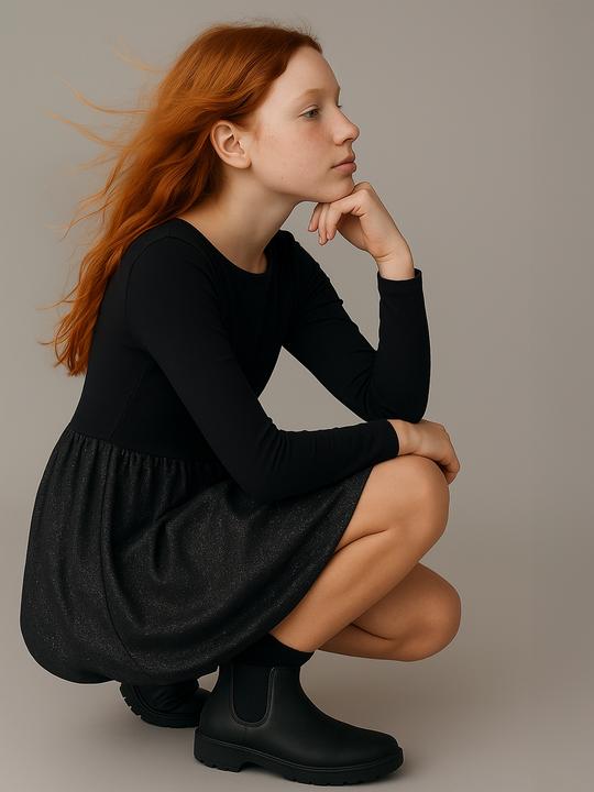 Produktbild Jonen Ballonkleid aus Materialmix mit Glitzereffekt Mädchen (134)