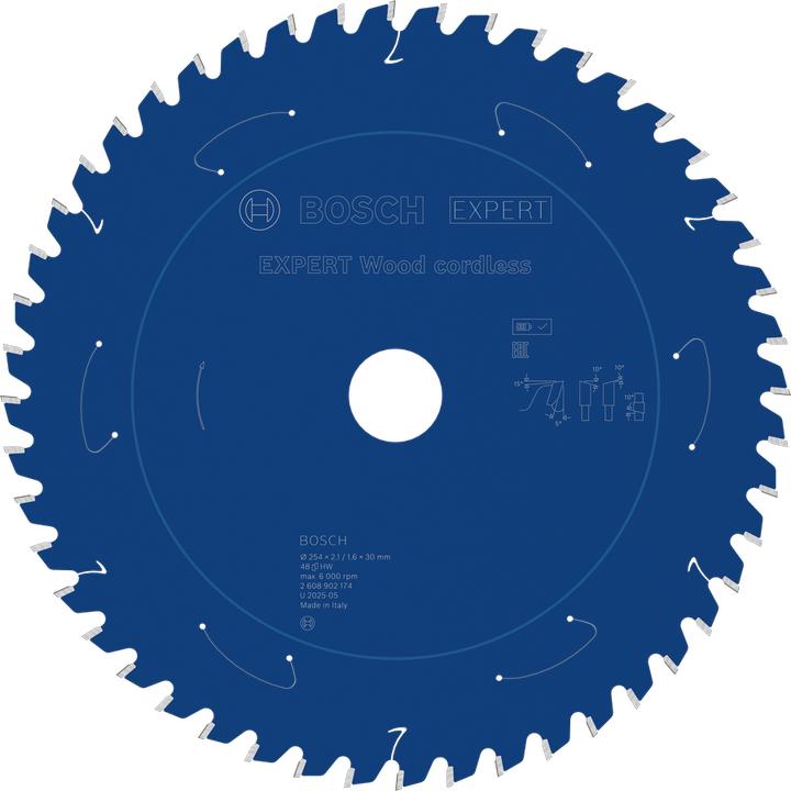 Productafbeelding Bosch Professional Zubehör EXPERT Wood Kreissägeblatt, 254x30 mm, T48