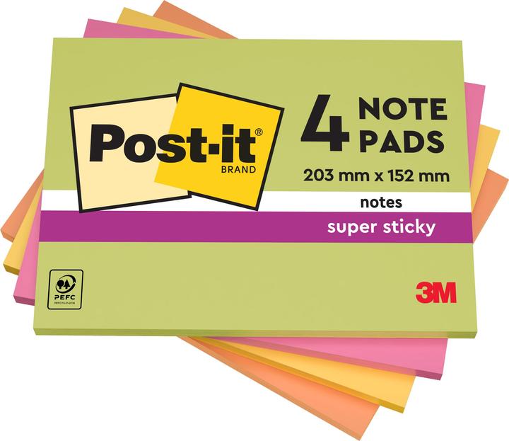 Produktbild Post-it Super Sticky Grossformat (101 x 152 mm)