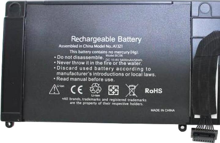 Actual product image AccuCell A1321, A1382, A1286, MB985, MB986, MC118, MC371, MC372, MC373 for Apple (6 cubicles, 5600 mAh)