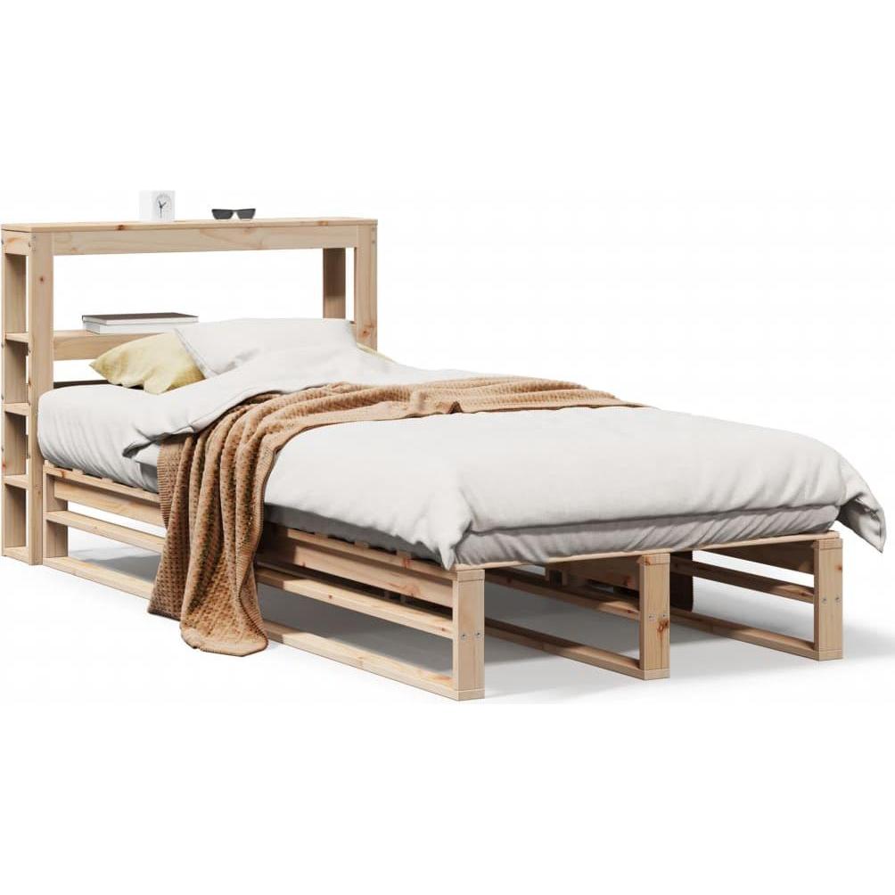 VidaXL, Bett, Massivholzbett Holzbett Bett Palettenbett mit Kopfteil 90x190cm Kiefer (90 x 190 cm)