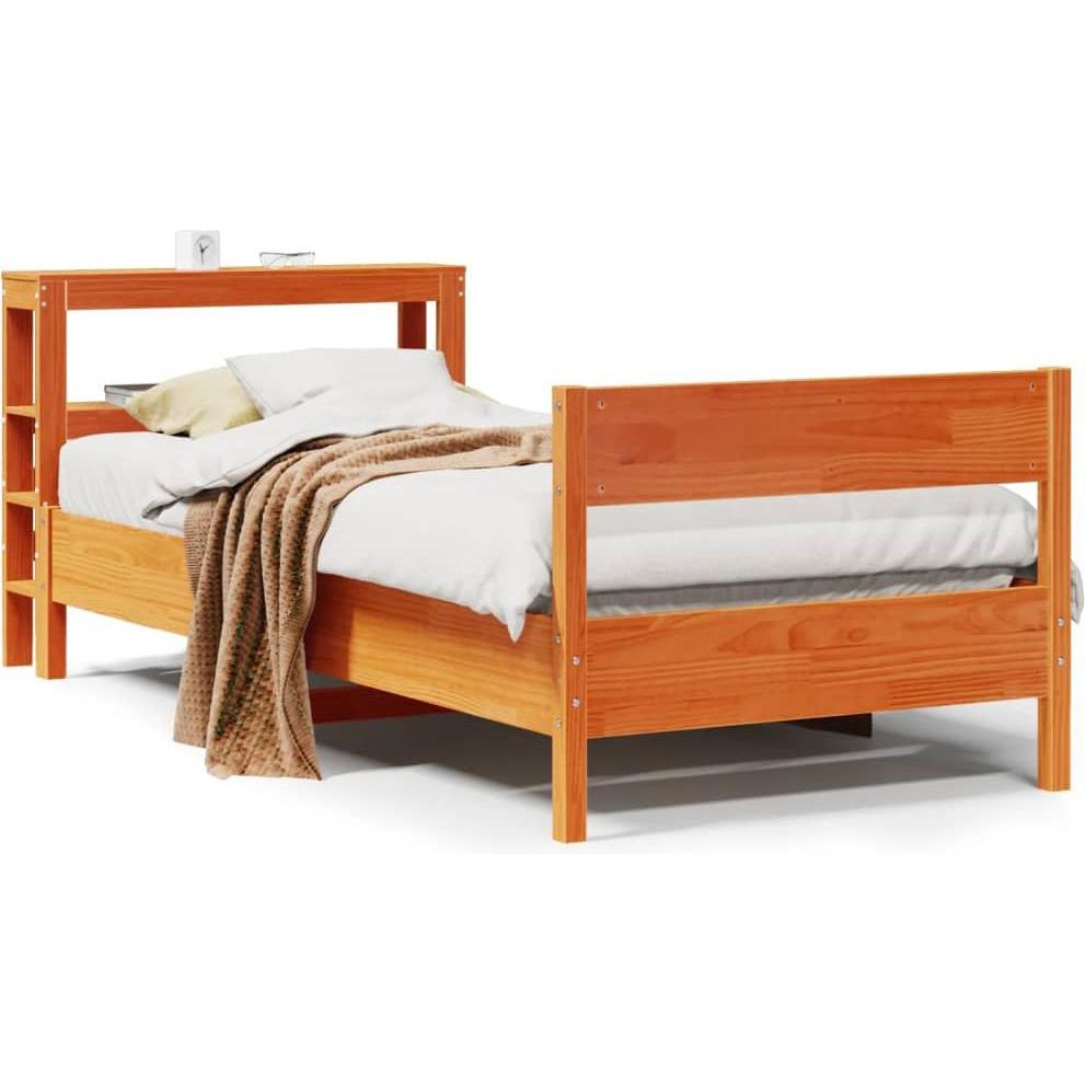 VidaXL, Bett, Massivholzbett Holzbett Bett Einzelbett mit Kopfteil 75x190cm Kiefer (75 x 190 cm)