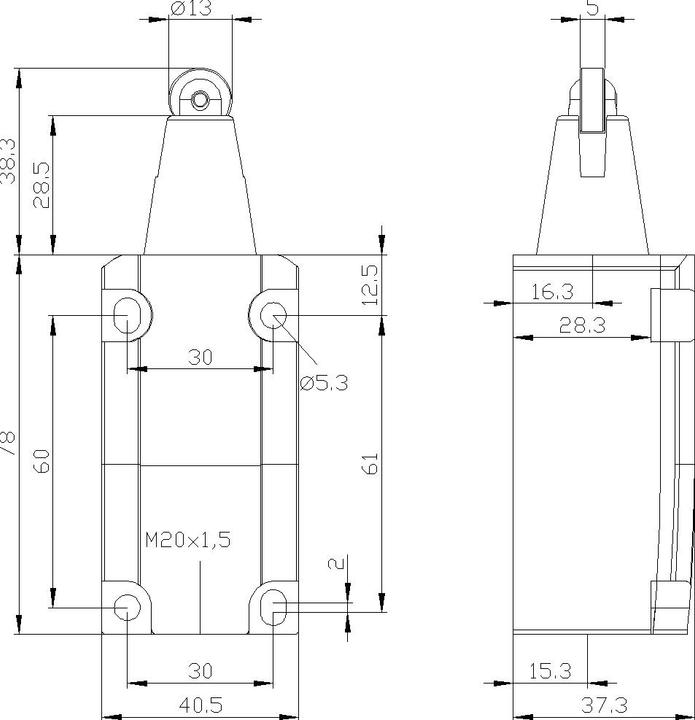 Actual product image Siemens Positionsschalter, Metallg. 40mm, EN5004