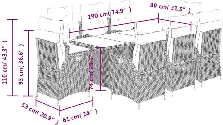 Produktbild vidaXL Garten Essgruppe