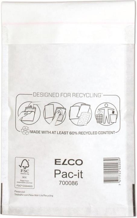 Elco Busta a bolle d'aria 14,2 x 22,5 cm Bianco, confezione da 100 pezzi