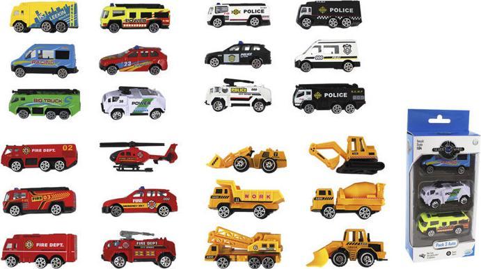 Actual product image ODS Silver Wheel - Pack 3 Mezzi sc. 1:64 cm 7.5 a ruote libere in die cast