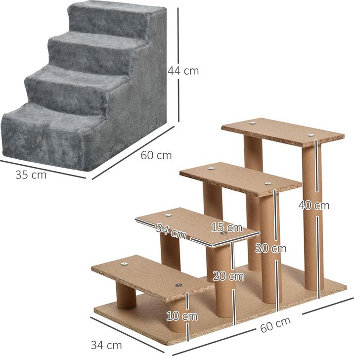 Actual product image PawHut Pet stairs with removable cover (Cat, Dog, Foldable, Washable)