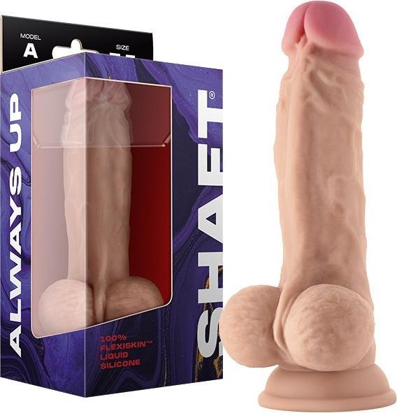 Actual product image Shaft Model A Straight Flexiskin Double Layered Realistic Extremely Soft Dildo with Balls Sex Toys L