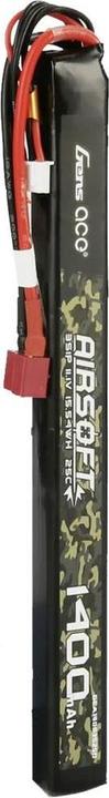 Actual product image Gens Ace 25C 1400mAh 3S1P 11.1V Airsoft Gun Lipo Battery with T Plug (1400 mAh, 11.10 V)