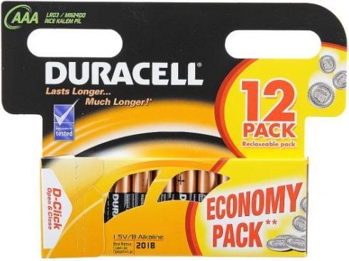 Image du produit Duracell 5000394203389 - Pile jetable - AAA - Alcaline - 1,5 V - 12 pièce(s) - Noir - (12 pcs, AAA)