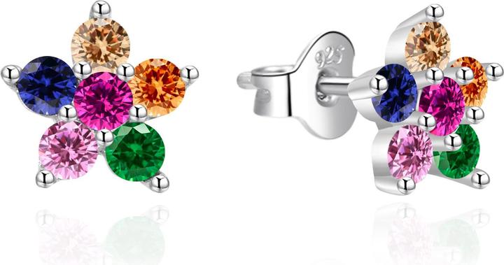 Immagine prodotto Agato - Silver flower earrings with colored zircons AGT-E172PC (Argento)