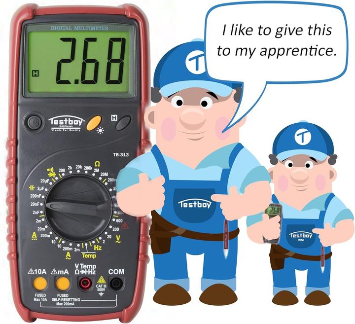 Produktbild Testboy Hand-Multimeter digital TB 313 (CAT III 600V, Hand-Multimeter)