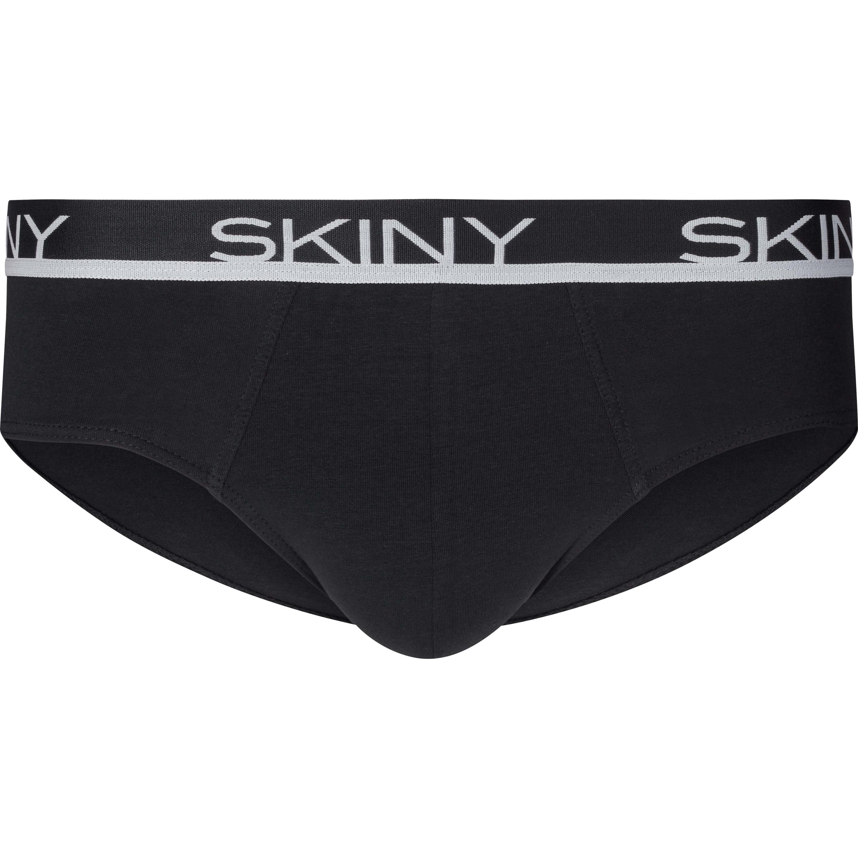 Skiny, Herren, Unterhosen, Slip Casual Figurbetont, Schwarz, (L, 3er Pack)