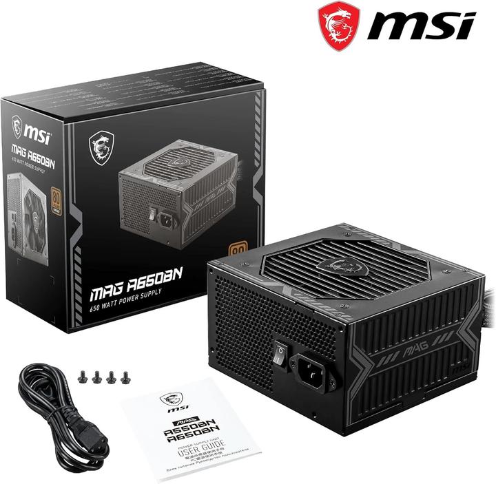 Produktbild MSI MAG A650BNL 650 Watt ATX 80+ Bronze Netzteil 120mm Lüfter (650 W)