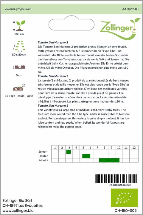 Produktbild Zollinger Bio Tomate, San Marzano 2