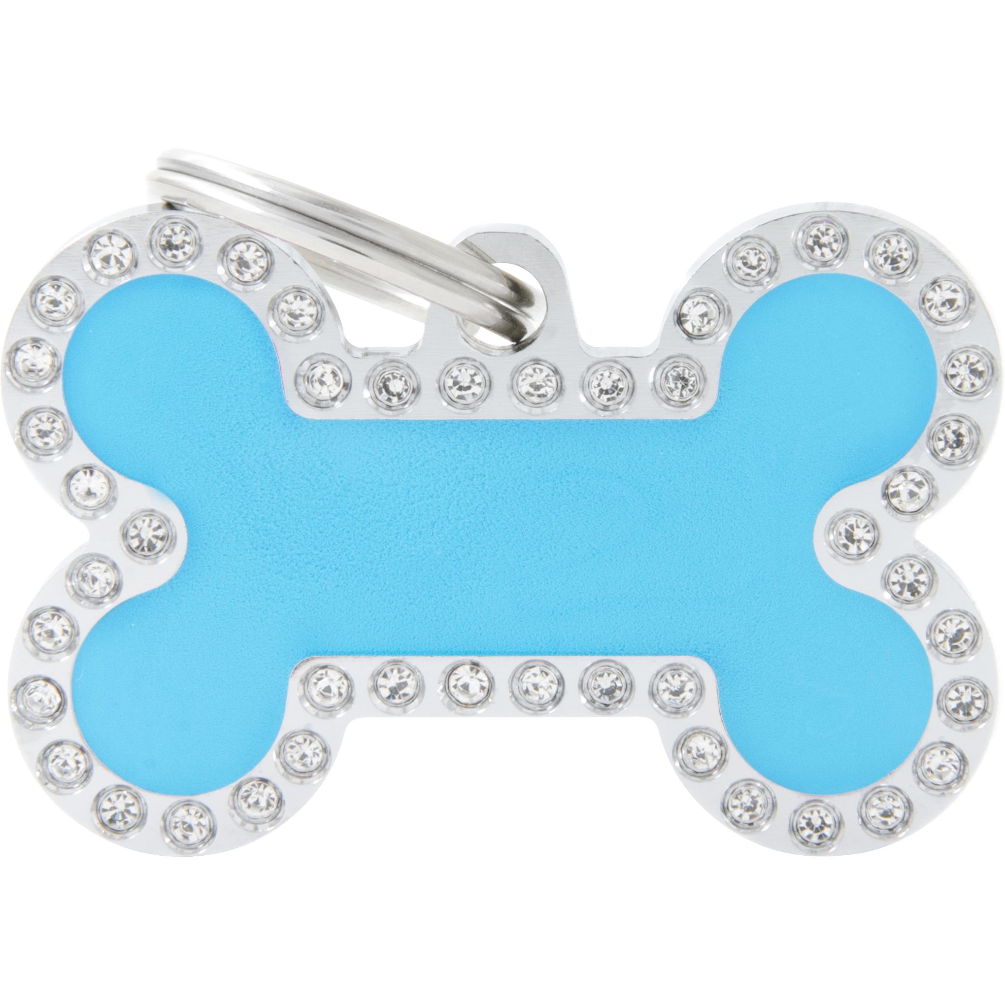 Comparer les prix de Myfamily MyFa tegn glam, ben stor, blå (Chien), Collier + laisse