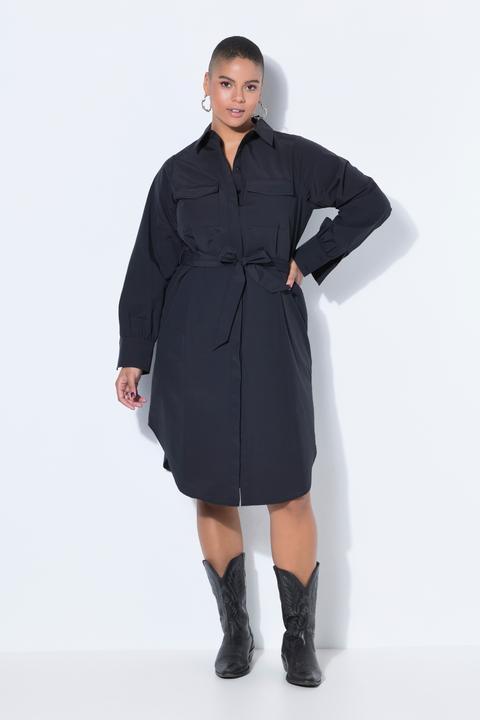 Produktbild Studio Untold Hemdblusenkleid, Fitted Fit, Midilänge, Bindegürtel (50, 52)