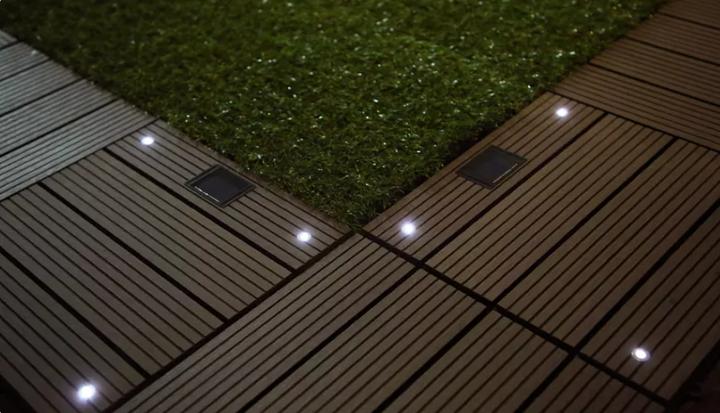 Produktbild Spa Solutions WPC Klickfliese mit LED 1 m2 Grau