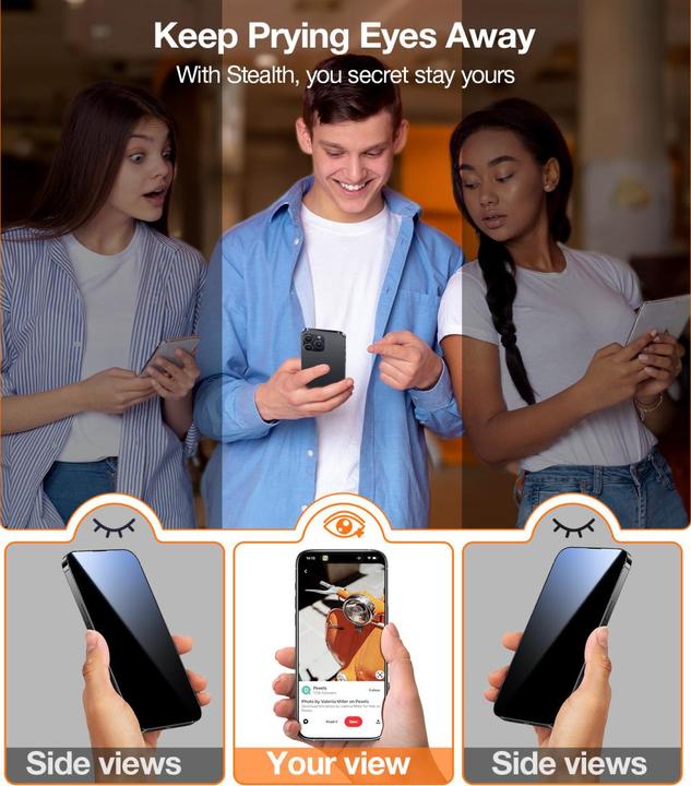 Produktbild Torras GlassGo Privacy Panzerglas (1 Stück, Apple iPhone 14 Pro, Apple iPhone 15)